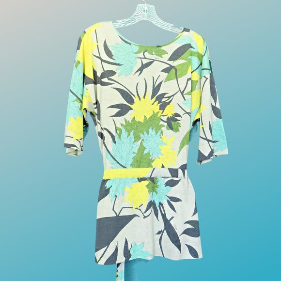 Green Yellow and Aqua Top by Designer Emilio Pucci Floral Knit Tunic .…425 - Picture 3 of 14